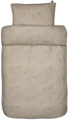 Blomstret sengetøj 140x220 cm - Hermine fersken sengesæt - 100% stenvasket bomuld - Høie 